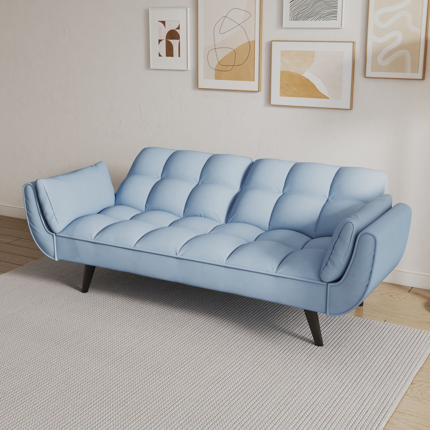 Sofa Soft Two Armrests Throw Pillow Pillow Comfortable Fit Apartment Bedroom Small Space Home Essentials