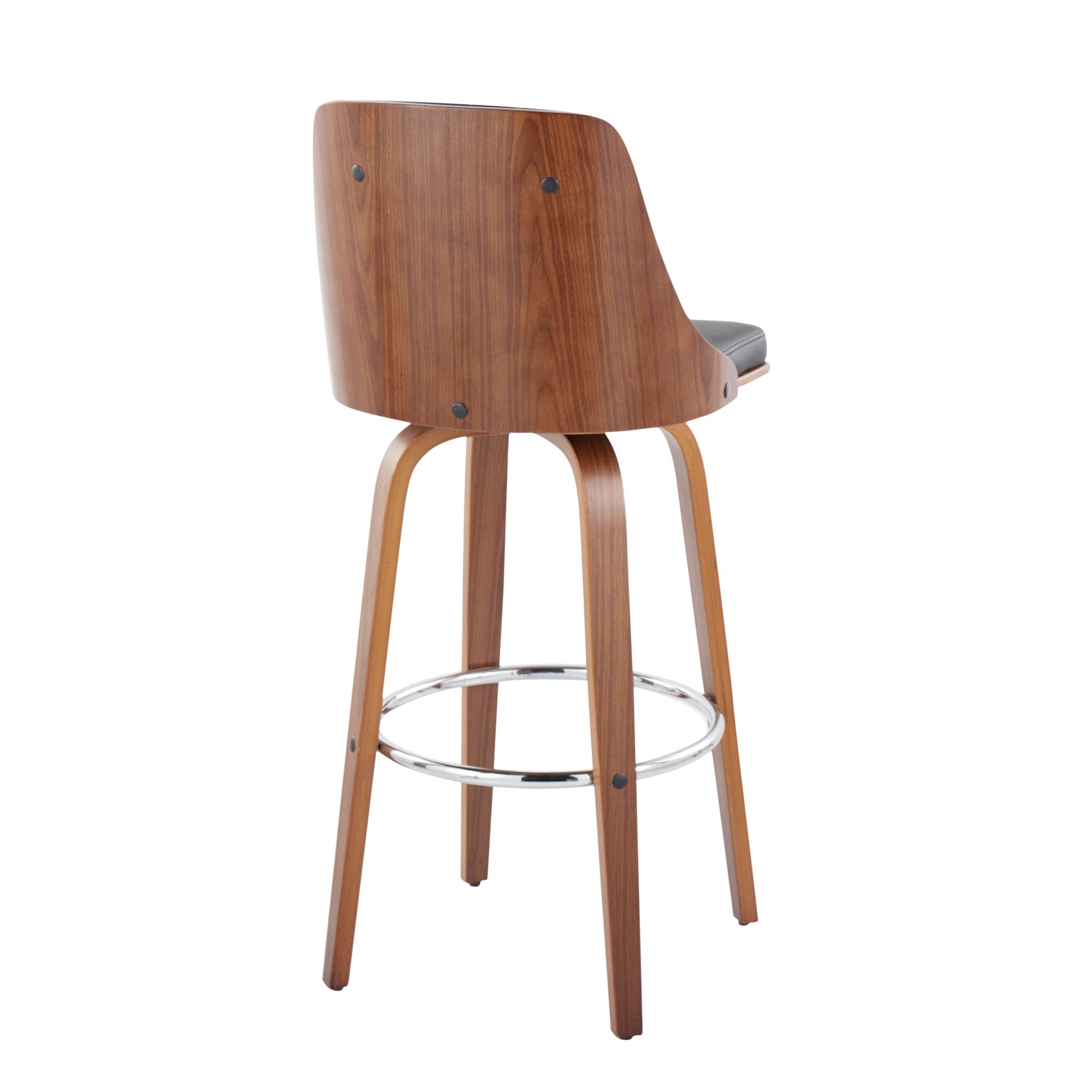 Gianna - Mid Century Modern Fixed Height Barstool With Swivel With Round Footrest (Set of 2) Lumi Source