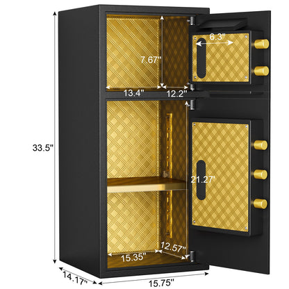 Large Double Door Coin Operated Safe, Digital Security Safe With Fireproof And Waterproof Bag Daily Nest