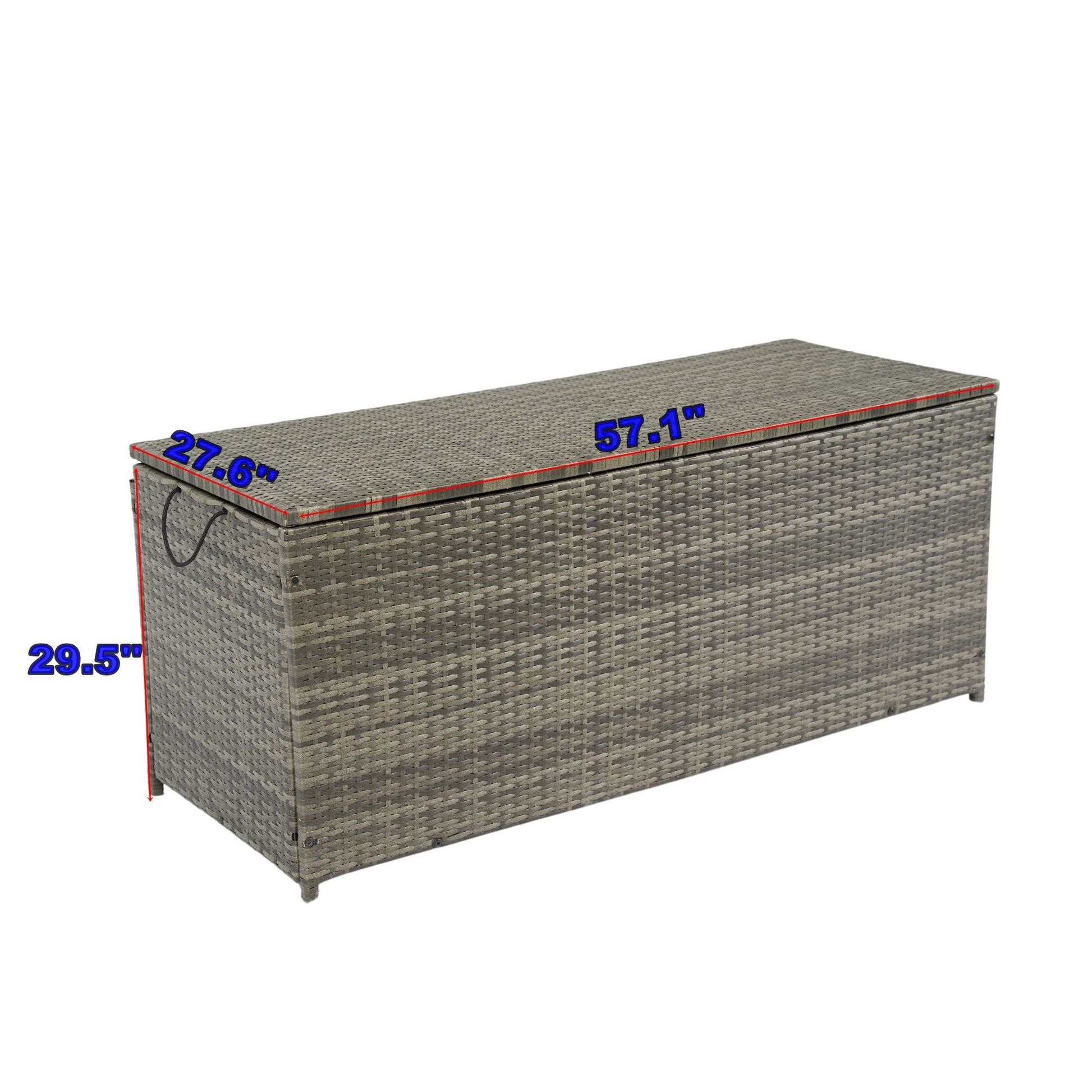Outdoor Storage Box, Wicker Patio Deck Boxes With Lid, Outdoor Cushion Storage For Kids Toys, Pillows, Towel, Wicker Home Essentials