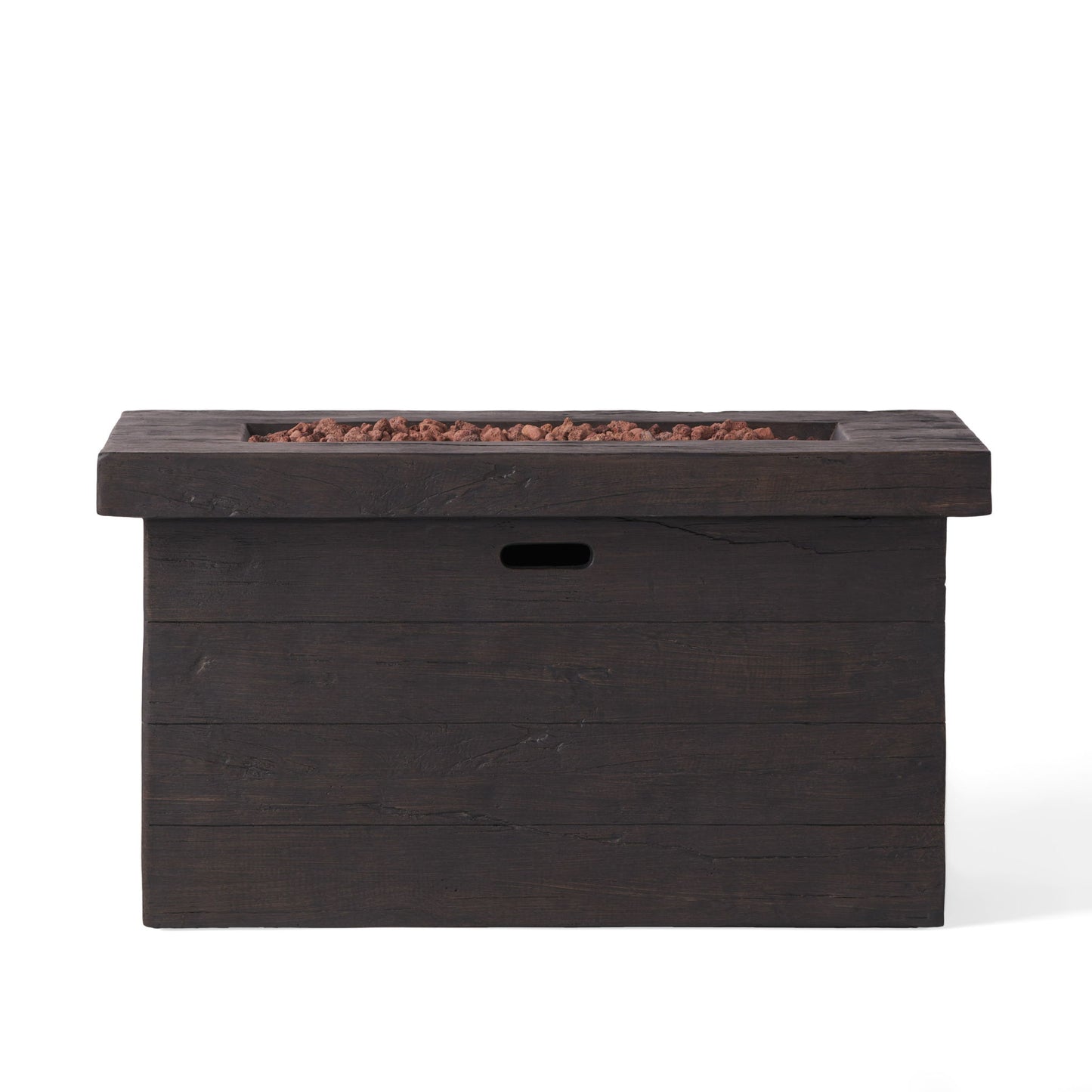 Custer - Rectangular Fire Pit 50, 000 Btu Magnesium Oxide - Brown Noble House