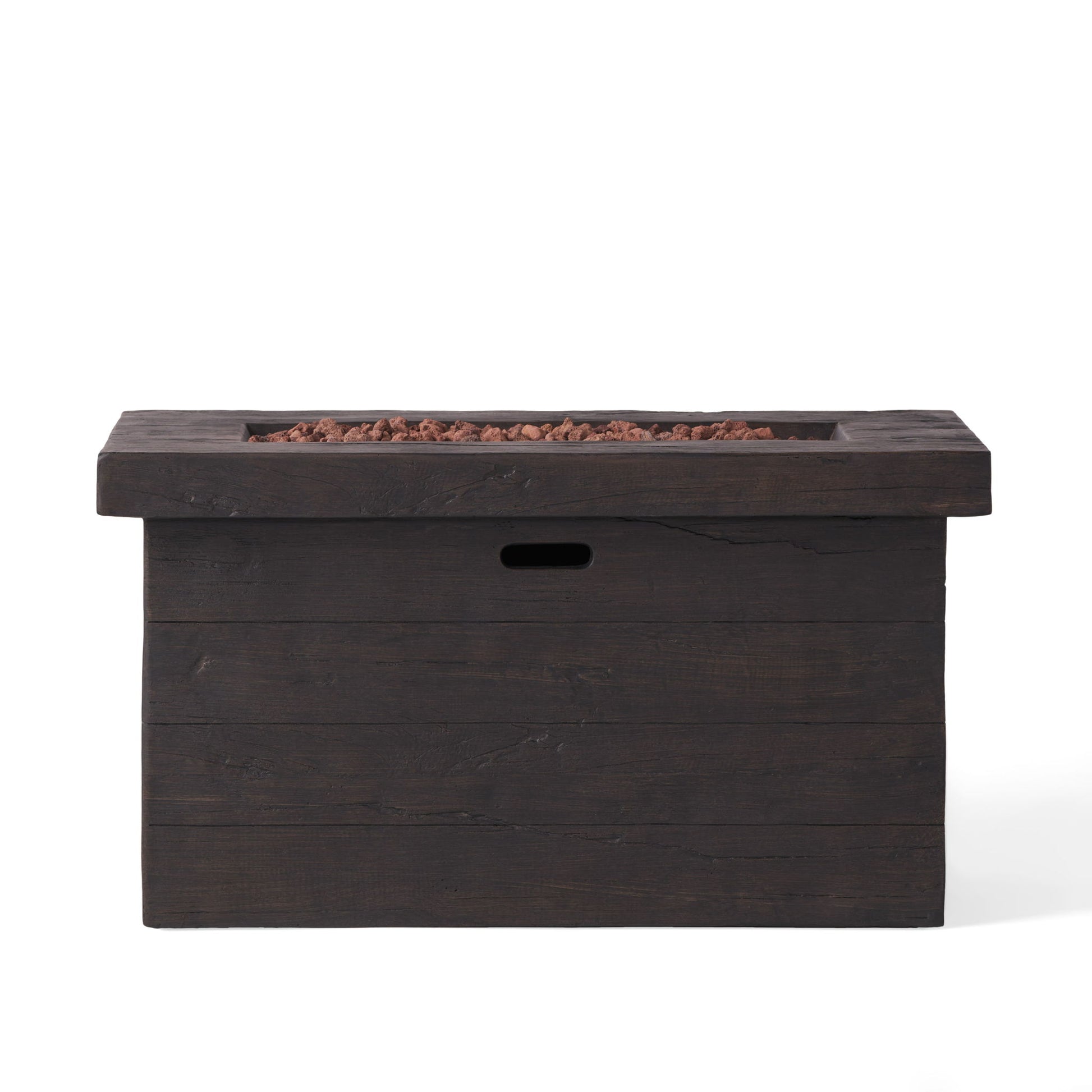 Custer - Rectangular Fire Pit 50, 000 Btu Magnesium Oxide - Brown Noble House