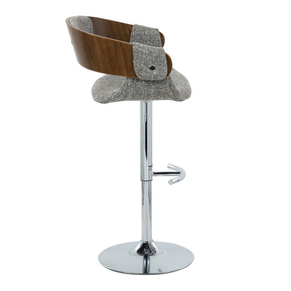 Elisa - Mid Century Modern Adjustable Barstool With Swivel With Rounded T Footrest (Set of 2) Lumi Source