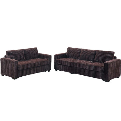 2 Piece Contemporary Style Sofa Set With Matching Pillows Home Essentials