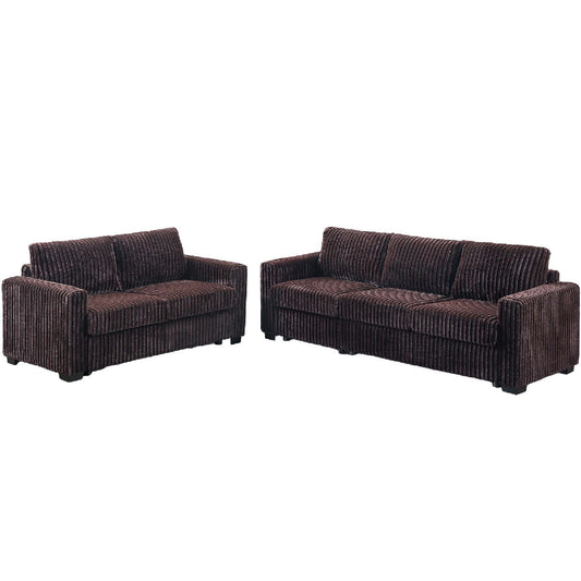 2 Piece Contemporary Style Sofa Set With Matching Pillows Home Essentials