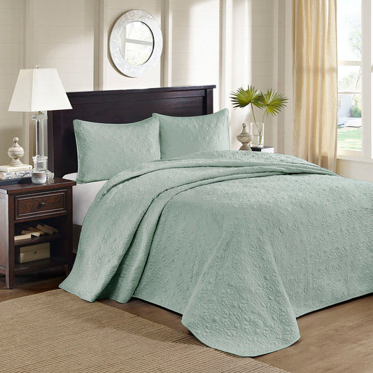 Quebec - King Reversible Bedspread Set - Seafoam