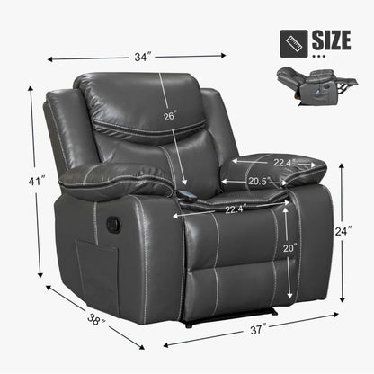 Recliner Chair With Vibration And Heating - Gray Home Essentials