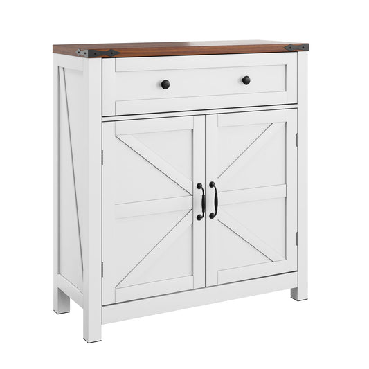 Farmhouse Storage Cabinet With Drawer And Adjustable Shelf Home Essentials