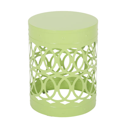 Outdoor Metal Large End Table, Modern Design Noble House