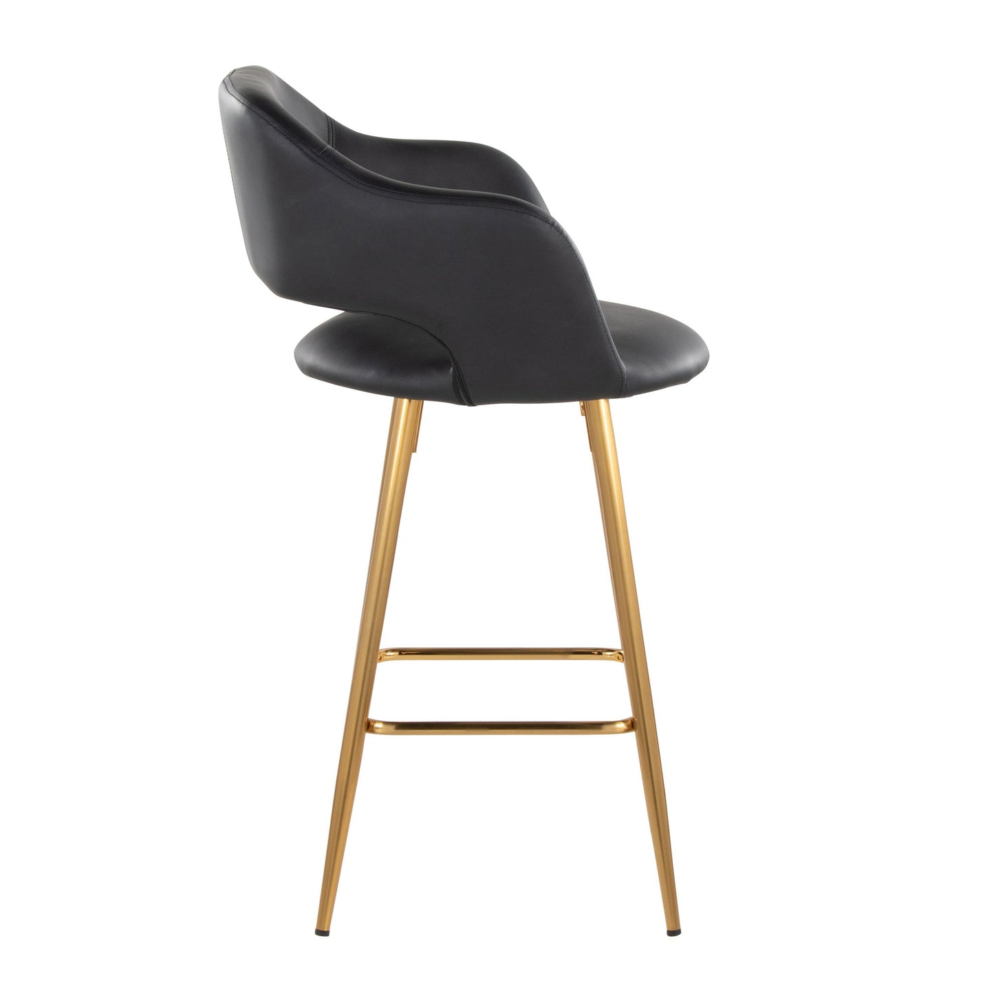 Margarite - Contemporary Fixed Height Counter Stool With Footrest (Set of 2) With Square Lumi Source