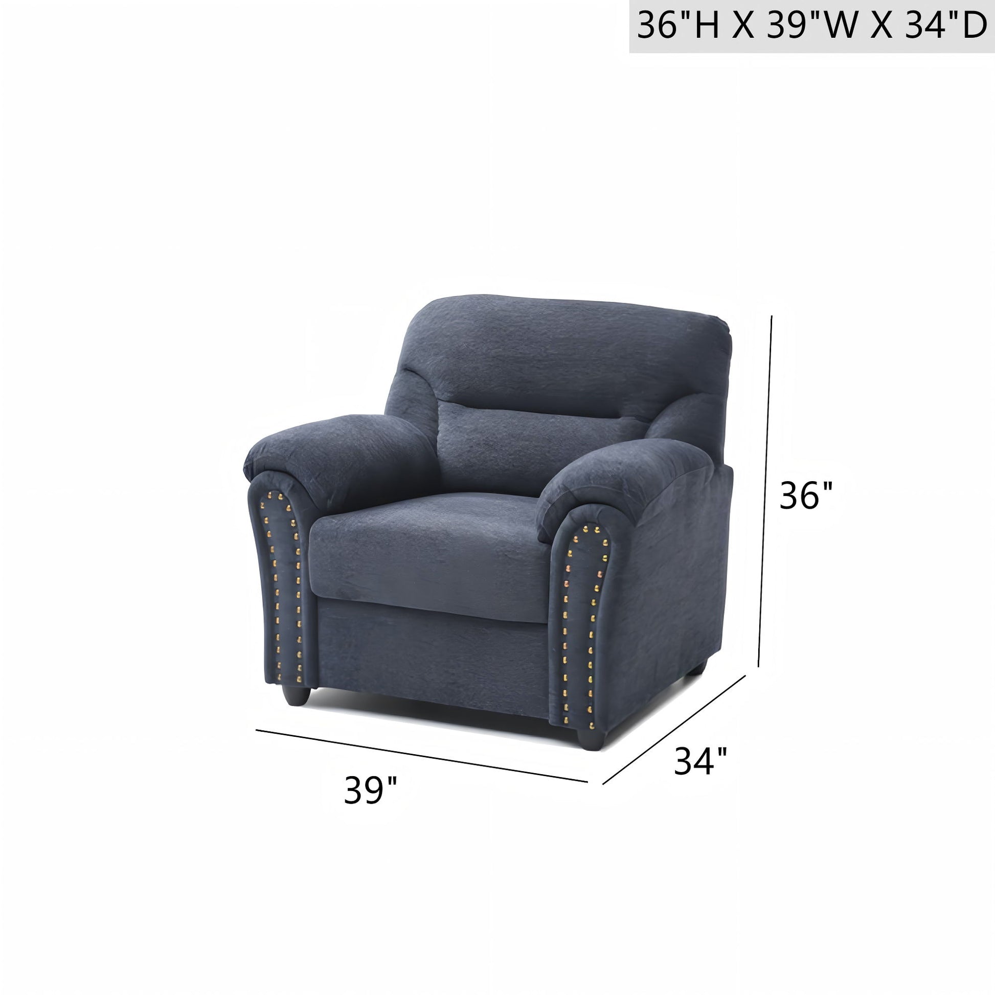 Hamilton - Chair With Hand Applied Nailhead Trim And Pillow Top Arm Cushions Glory Furniture