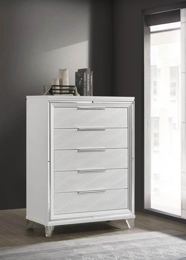 Marmore - 5-Drawer Bedroom Chest Of Drawers - White Coaster Fine Furniture