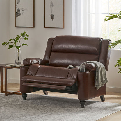 Tufted Design Wide Manual Recliner Chair Noble House