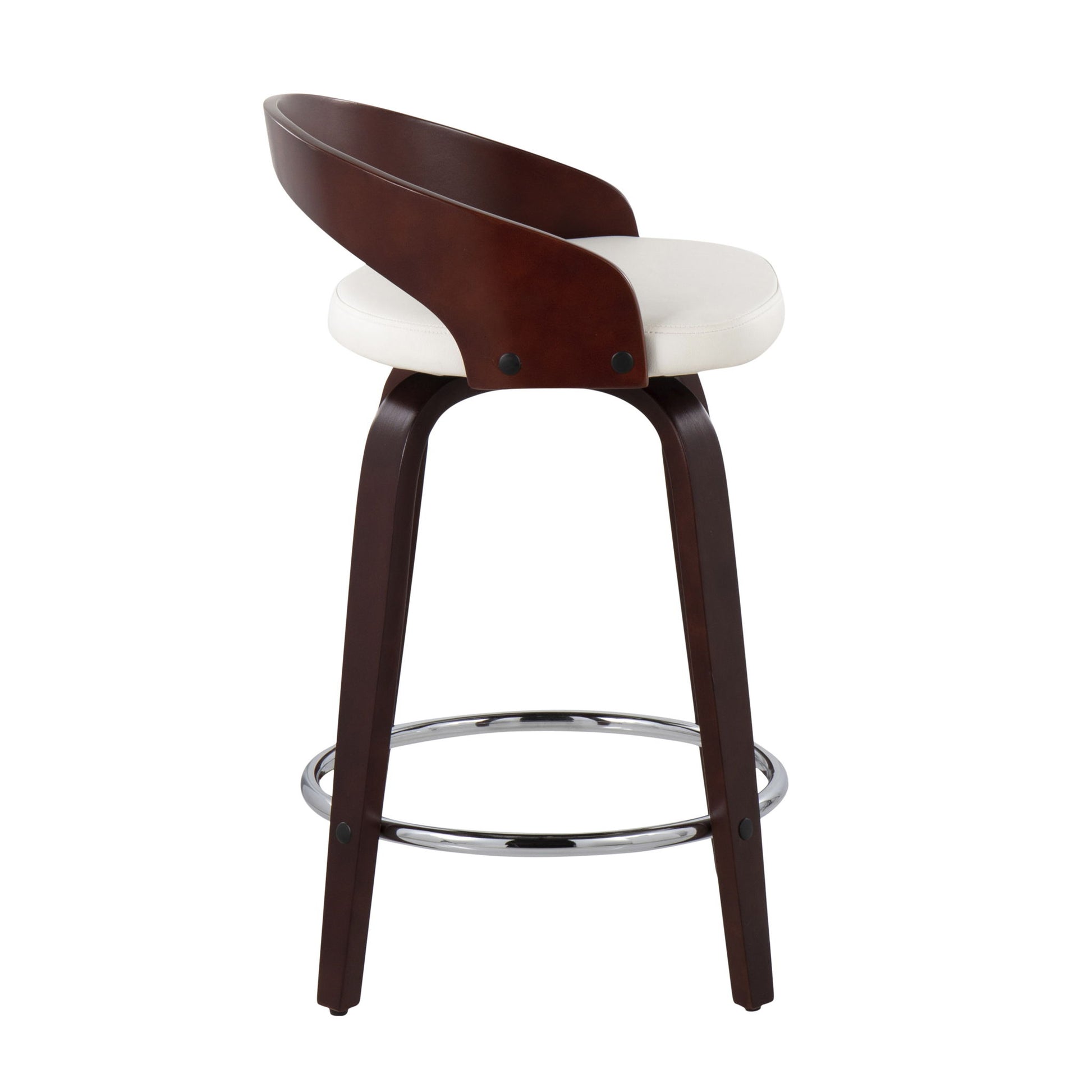 Grotto - Contemporary Fixed Height Counter Stool & Swivel With Round Footrest (Set of 2) Lumi Source