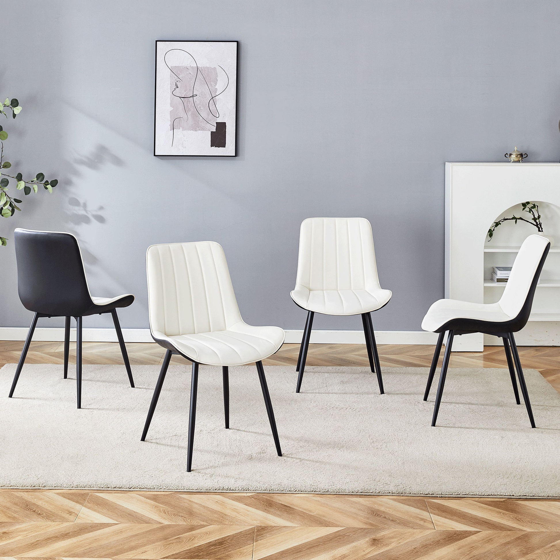 Modern Style Extended Seat Cushion Dining Chair Set Home Essentials