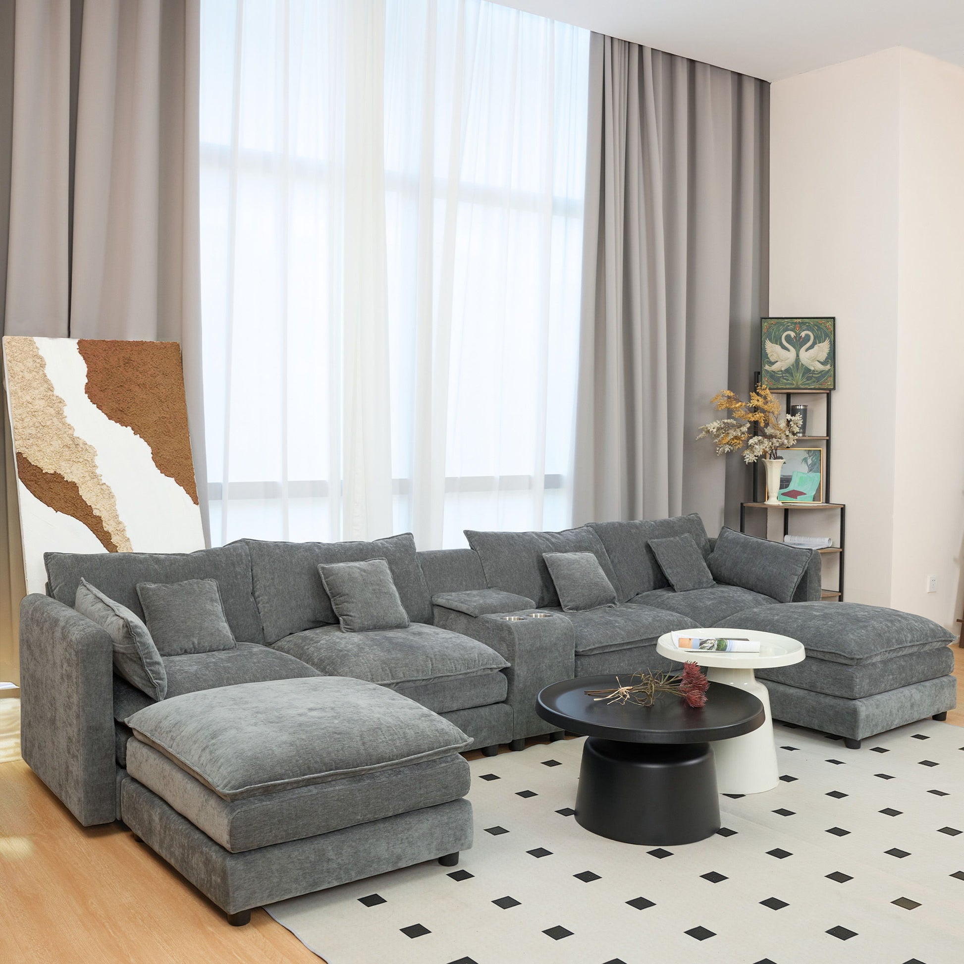 U Shaped Sectional Cloud Couch For Living Room Home Essentials