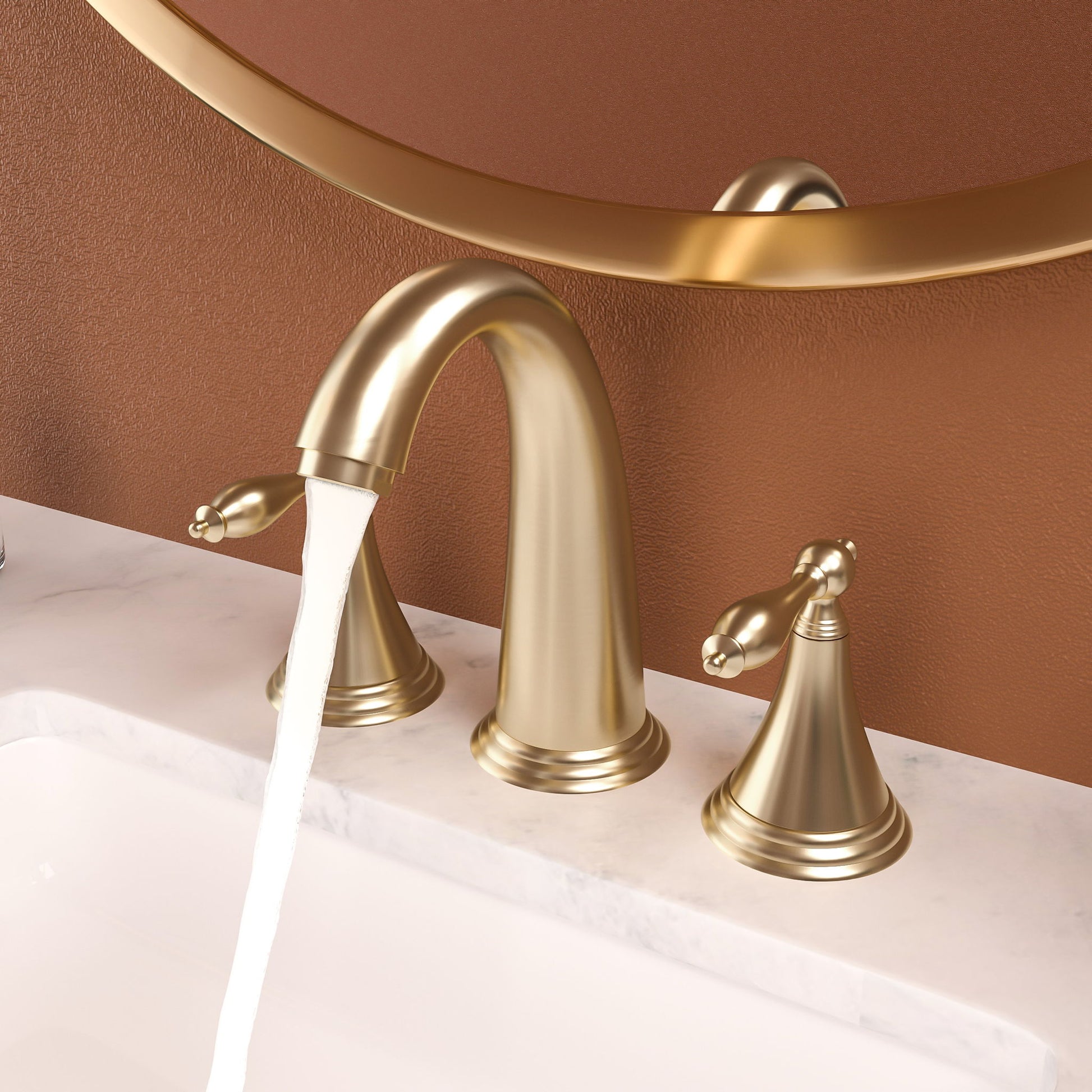 Elegant 2 Handle Widespread Bathroom Faucet With Pop Up Drain And Water Supply Lines Daily Nest