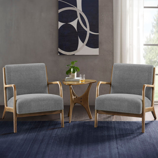Novak - Mid-Century Modern Accent Armchair (Set of 2) - Gray INK+IVY