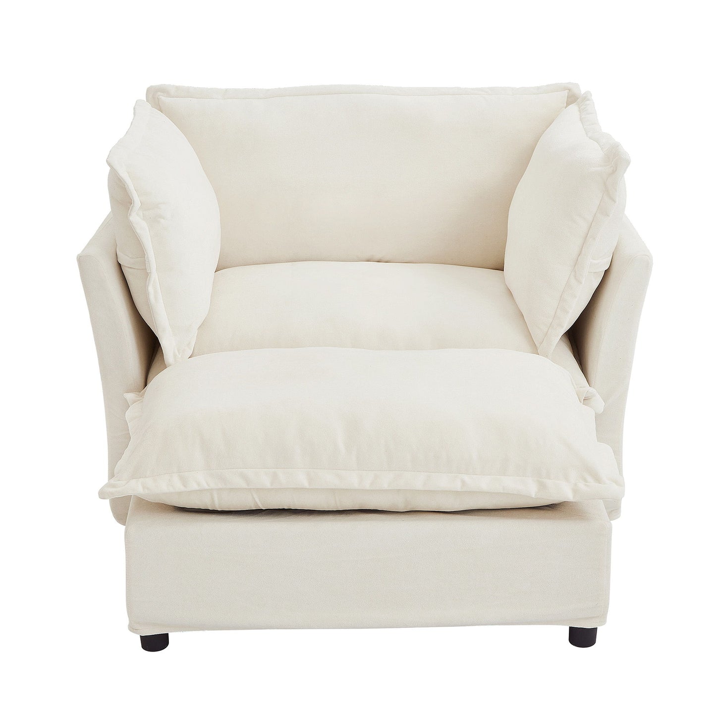 Modern Armchair Sofa With Movable Ottoman Hearth and Haven