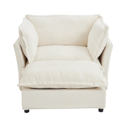 Modern Armchair Sofa With Movable Ottoman Hearth and Haven