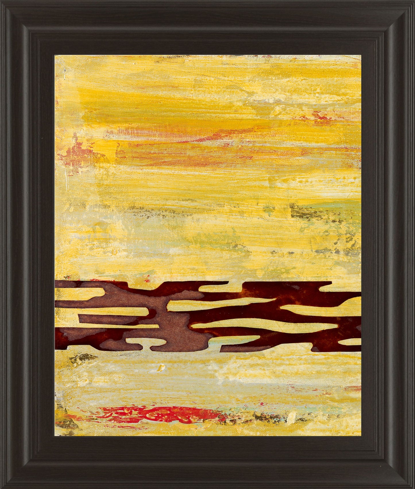 Tire Mark I By Natalie Avondet - Framed Print Wall Art - Yellow