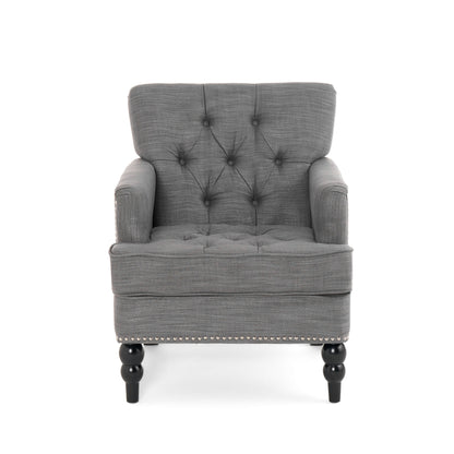 Harrison - Tufted Club Chair With Button Tufted Back And Birch Wood Legs Noble House
