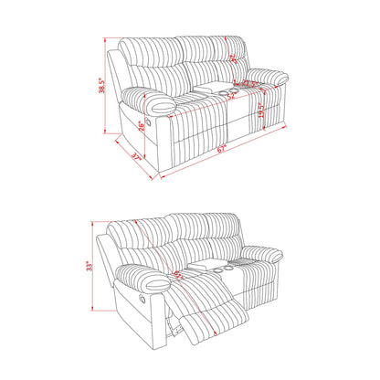 Bruni - Console Reclining Loveseat With Manual Recline Global Furniture USA
