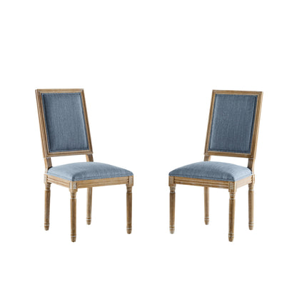 French Country Style Dining Chair With Upholstered Seating And Fluted Legs Noble House
