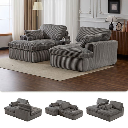 Double Chaise Lounge Chair, Oversized Upholstered Sleeper Cloud Couch Home Essentials