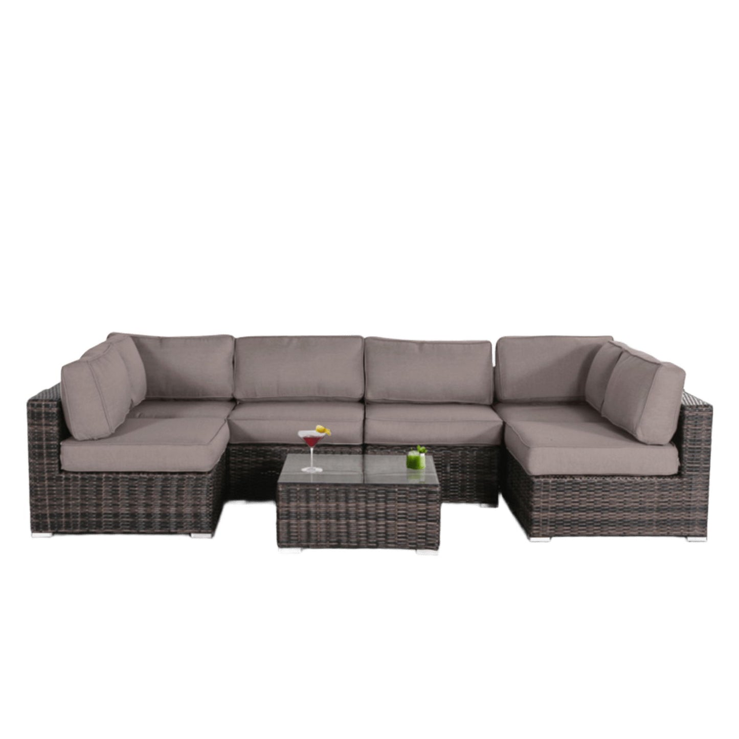 Seating Set With Cushions Handcrafted Wicker Design LSI Patio Furniture
