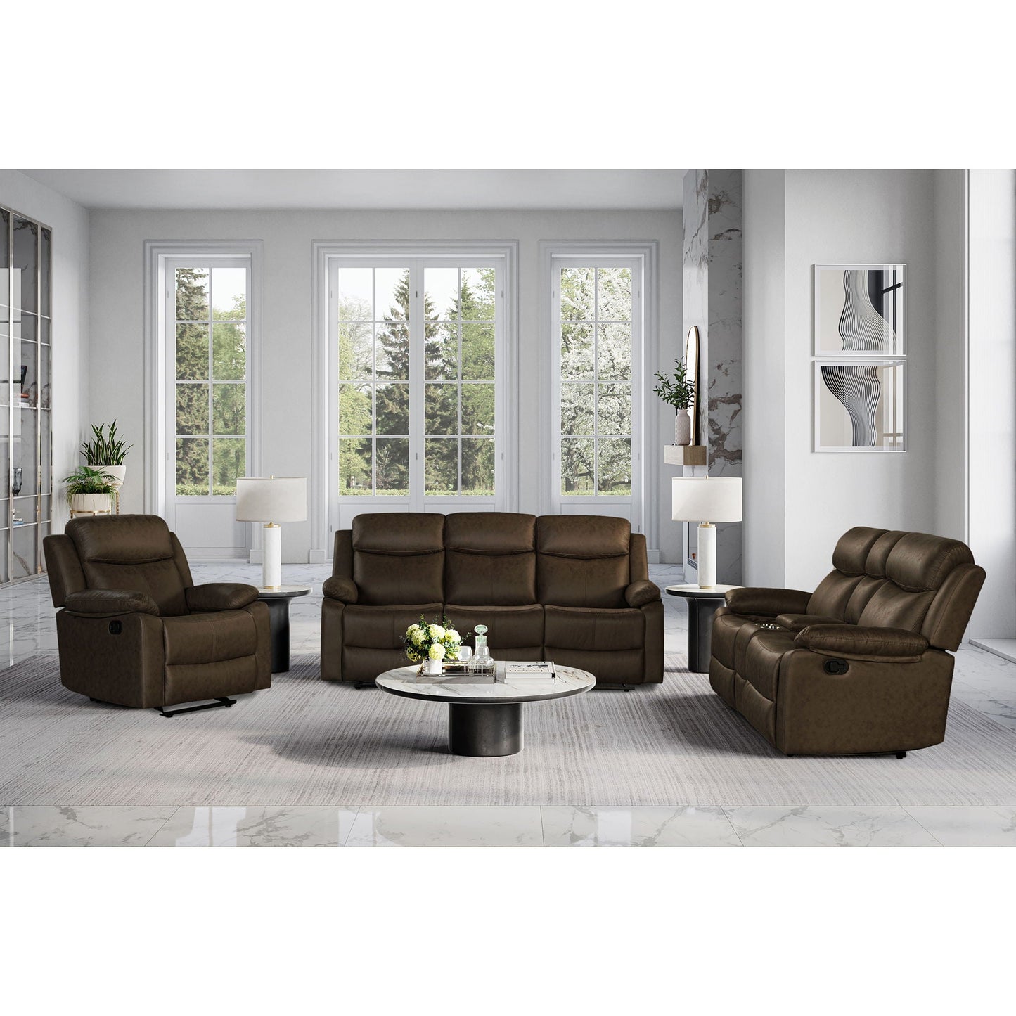 Brenda - Sofa Manual Recline Function - Brown Global Furniture USA