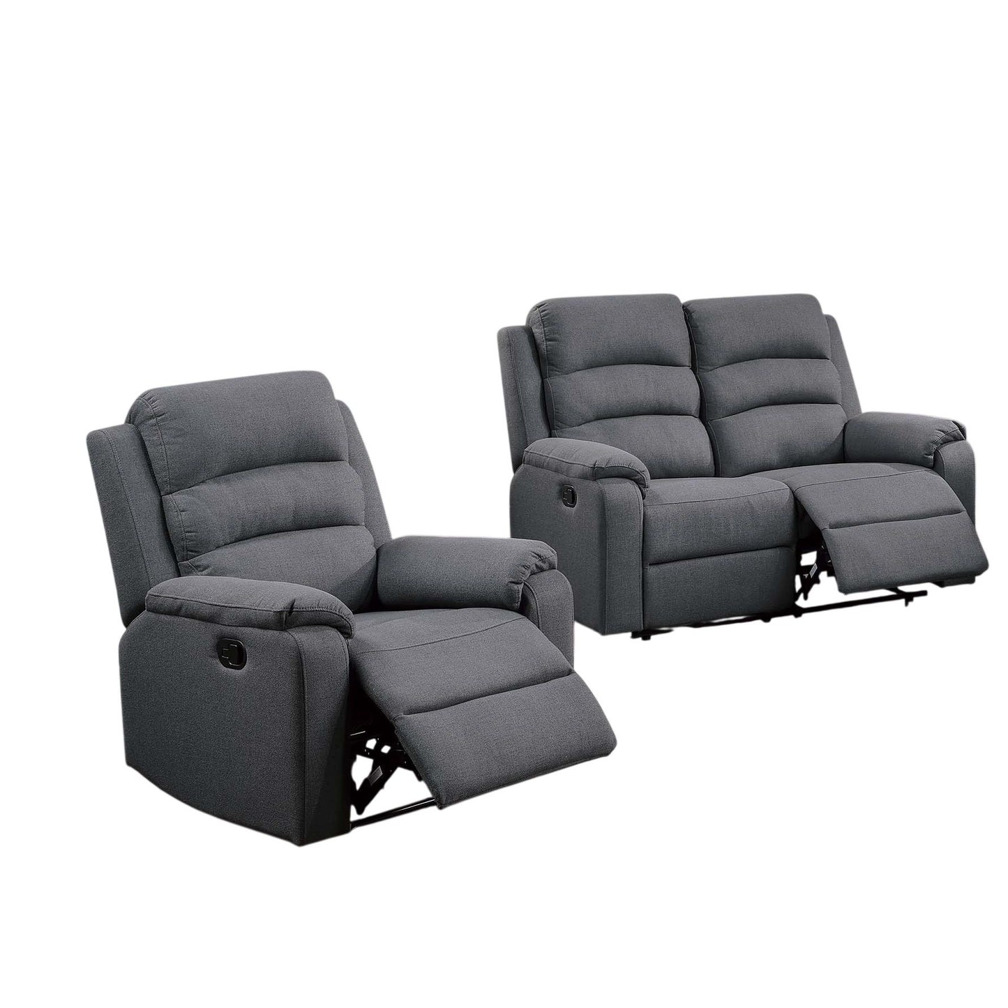 2 Piece Living Room Set With Manual Reclining Loveseat And Recliner Home Essentials
