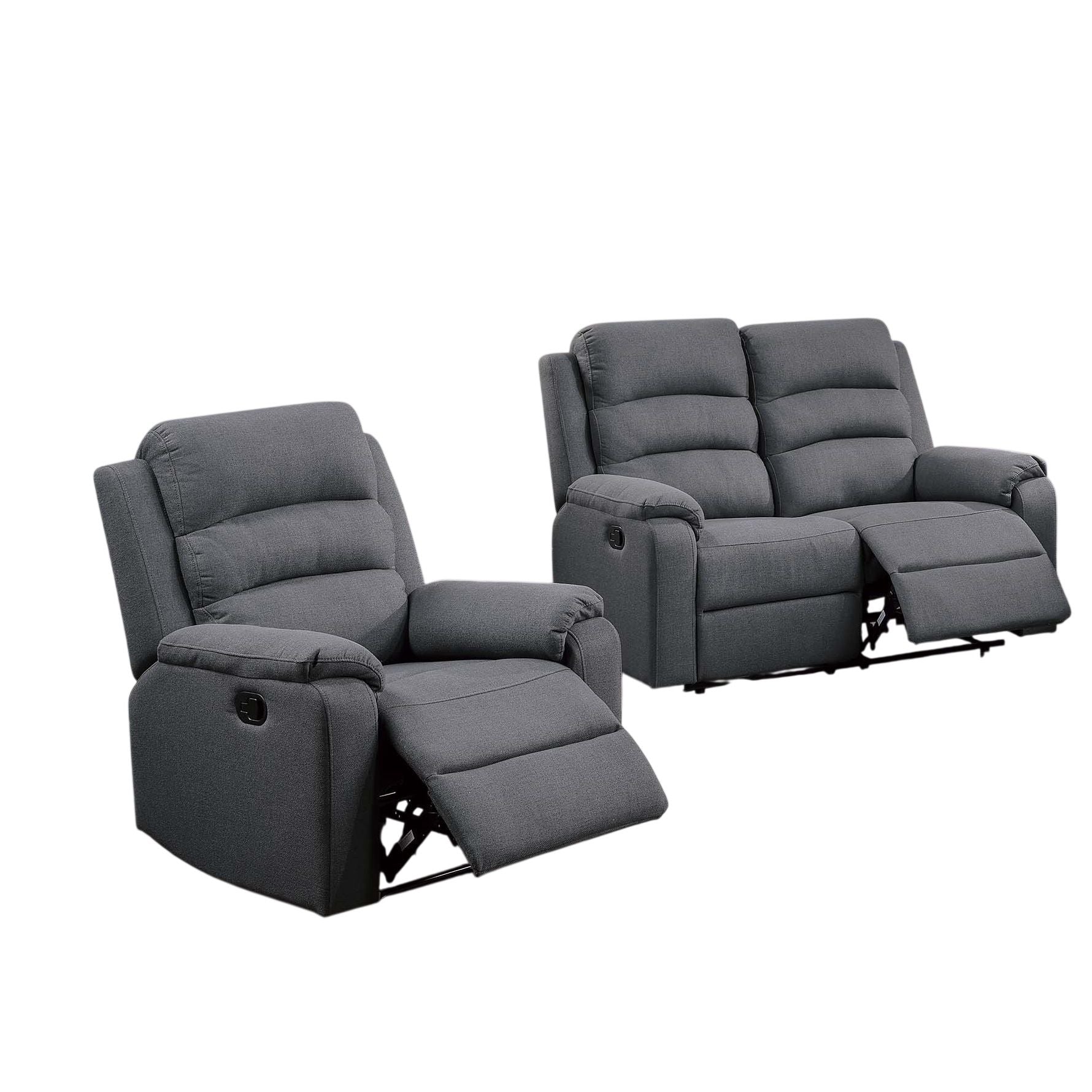 2 Piece Living Room Set With Manual Reclining Loveseat And Recliner Home Essentials