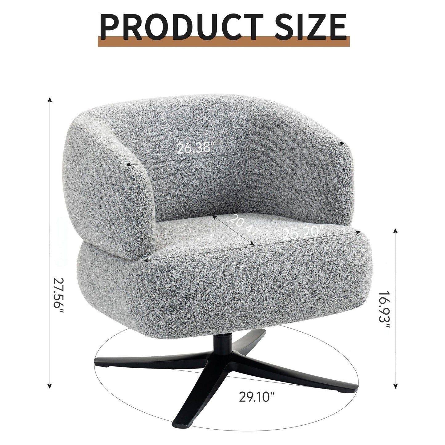 Cuddle Style Leisure Swivel Sofa Chair Home Essentials