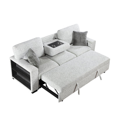 Prato - Sofa With Pull Out Sleeper And USB - Gray Matrix Furniture Group