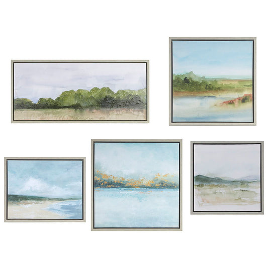Vista - Framed Embellished Canvas Gallery (Set of 5) - Multi Madison Park