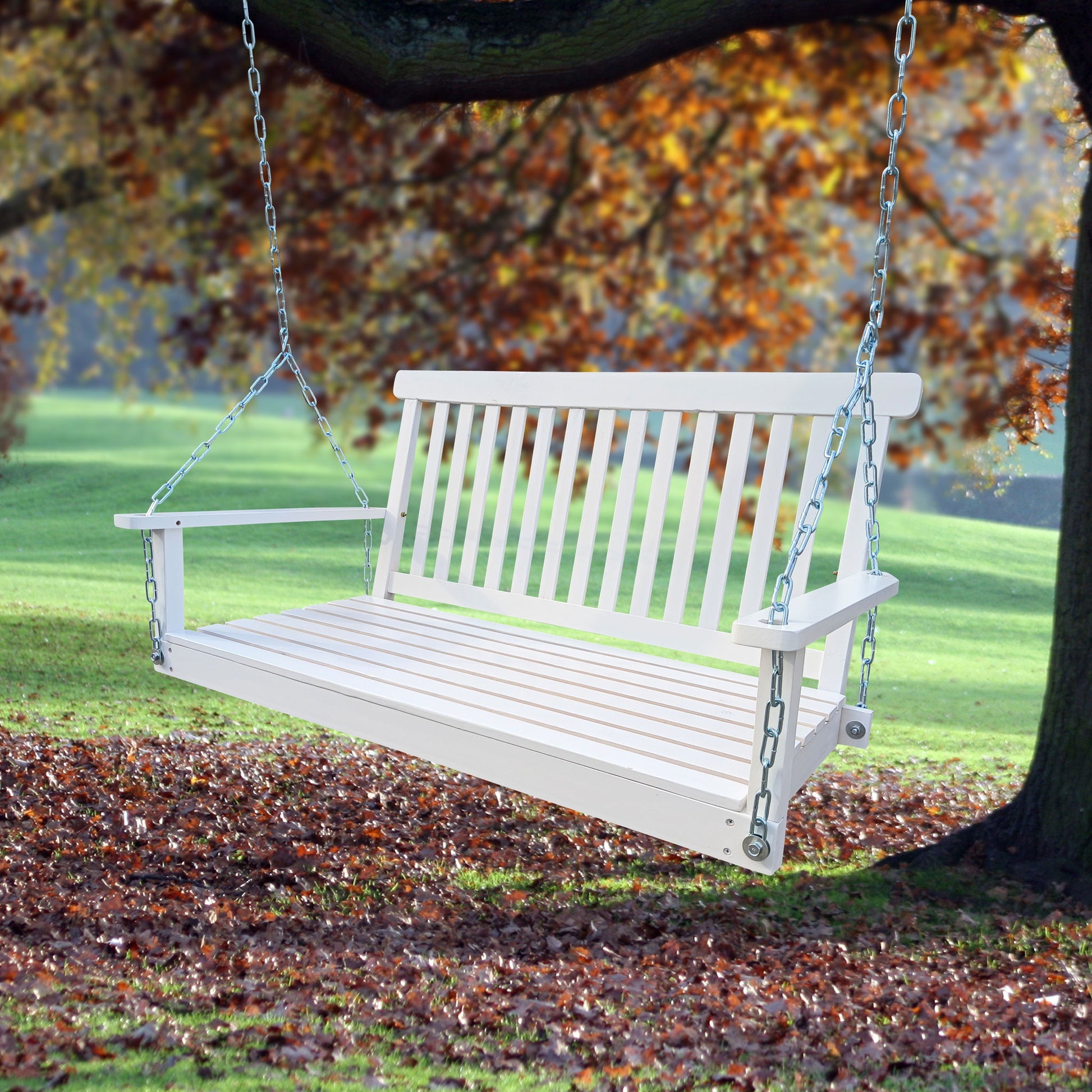 Front Porch Swing With Armrests For Outdoor Patio, Garden Yard, Backyard Or Sunroom Home Essentials