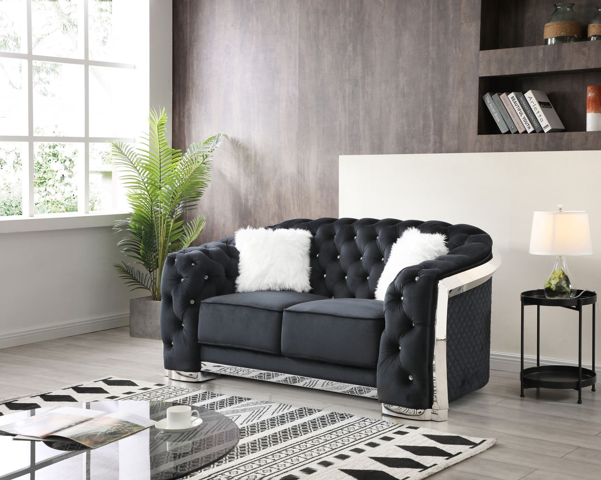 Loveseat With Flared Arms Glory Furniture