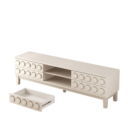 Media Console With 4 Drawers And Cable Management Home Essentials
