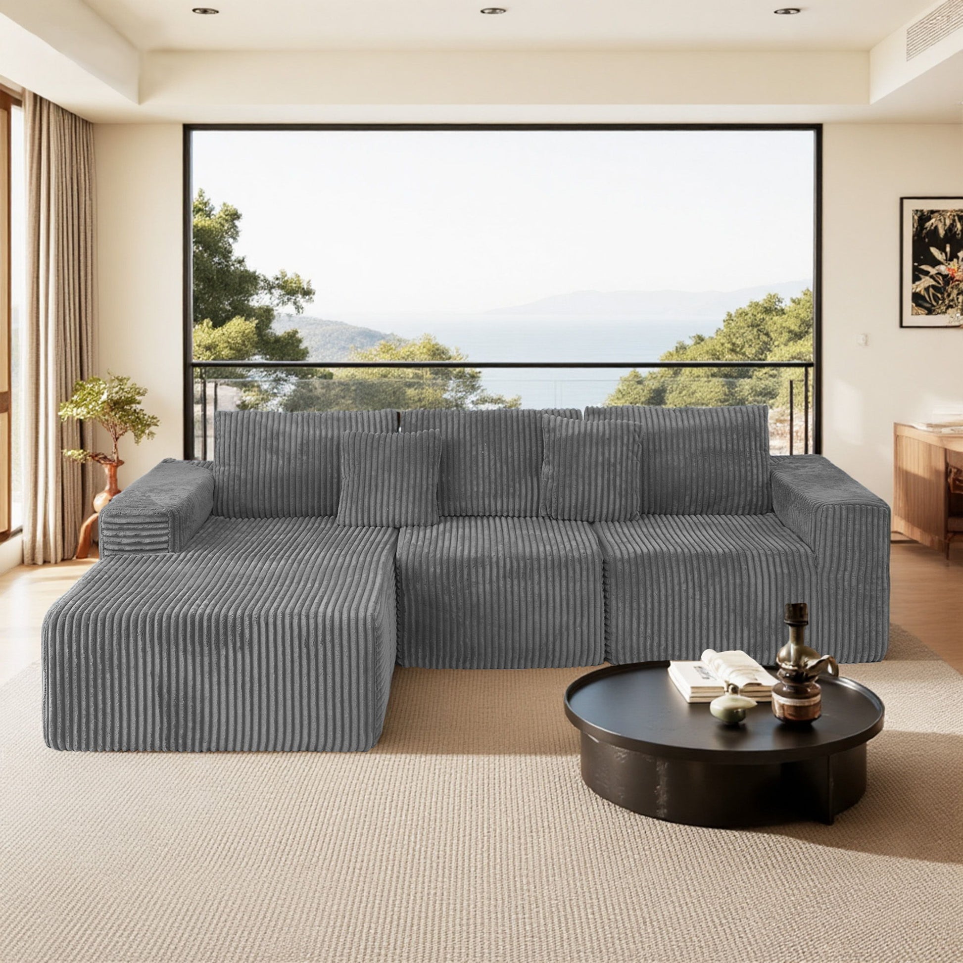 Modern Cloud Sectional Sofa With L-Shape Chaise Home Essentials
