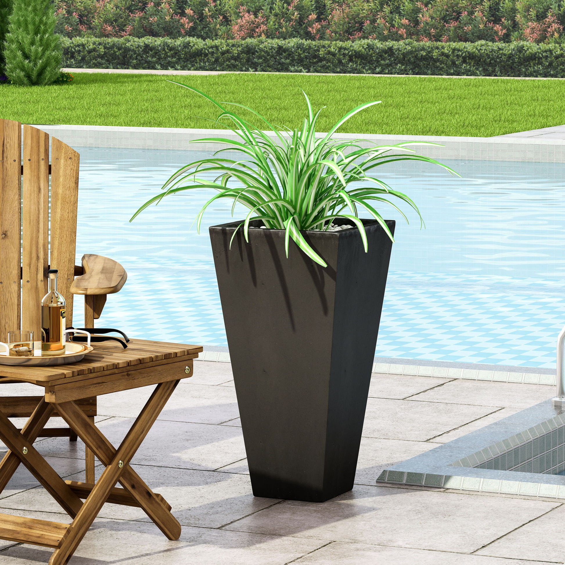 Outdoor Modern Cast Stone Planter Noble House