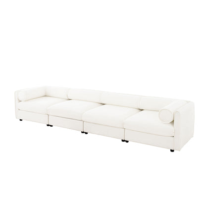 Stylish Chenille Sofa With Storage Seat And Cylindrical Backrest Home Essentials