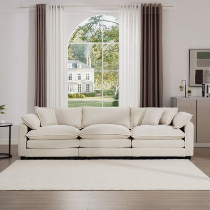 Mid-Century Modern 3 Seater Sectional Sofa With Arm And Throw Pillows Home Essentials