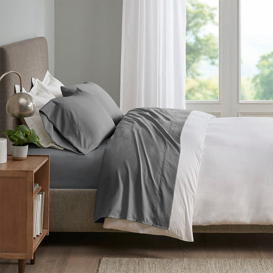 Queen Smart Cool Microfiber Sheet Set - Gray Sleep Philosophy