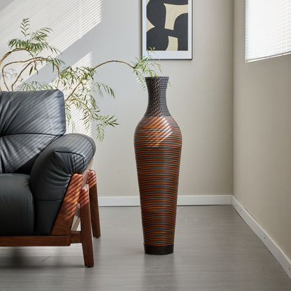 Tall Standing Designer Floor Vases With Elegant 2 Tone Finishes Ideal For Decorating Living Rooms, Bedrooms, Entryways Perfect For Decorating Your Home - Black / Gray Daily Nest