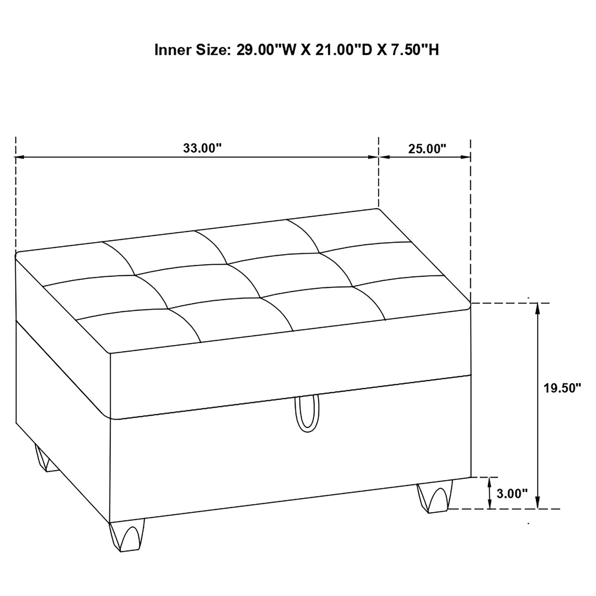 Storage Ottoman With Tufted Design - Gray Furniture Max