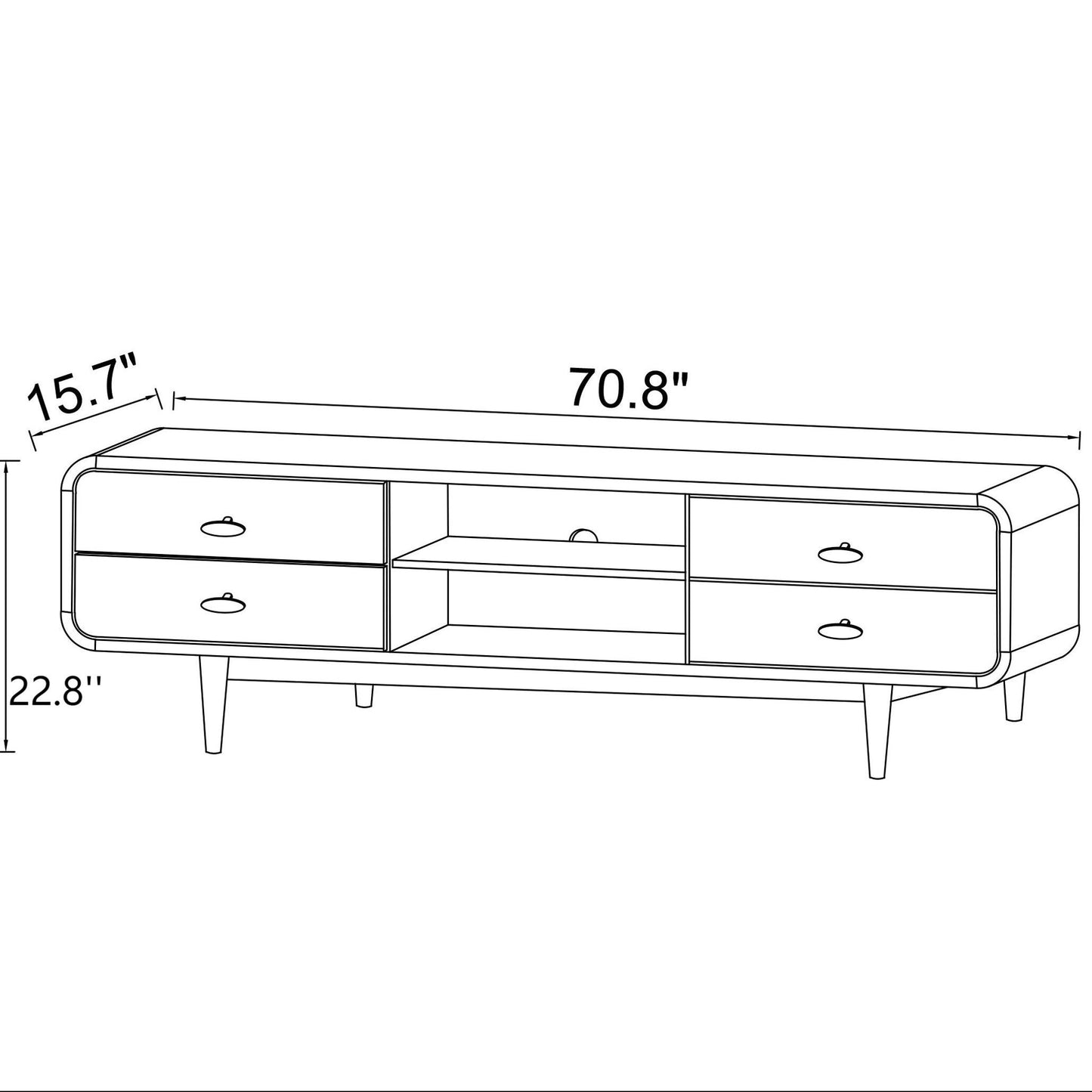 Alexa - Mid-Century Modern Style TV Stand - Dark Brown / Wood Ashcroft Furniture