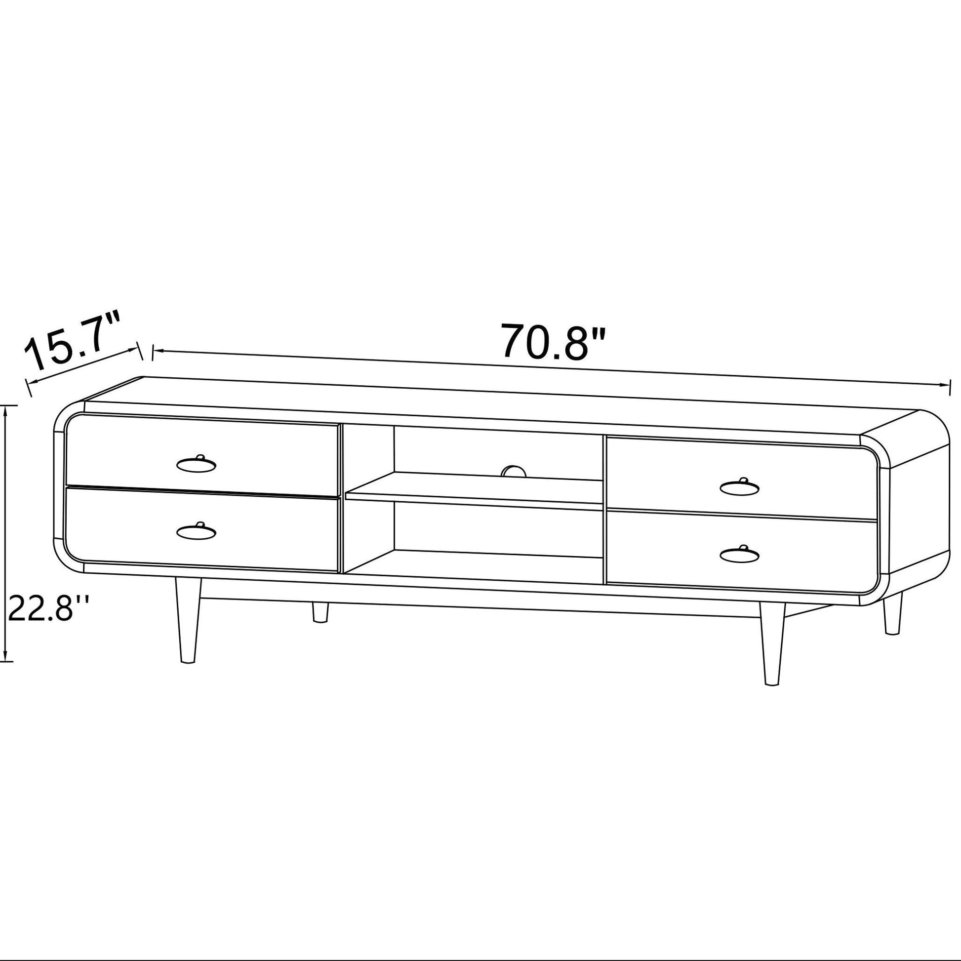 Alexa - Mid-Century Modern Style TV Stand - Dark Brown / Wood Ashcroft Furniture