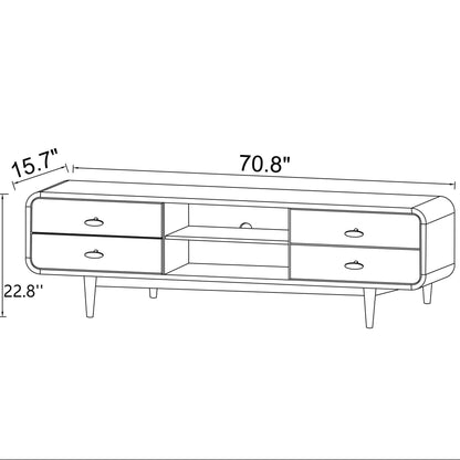 Alexa - Mid-Century Modern Style TV Stand - Dark Brown / Wood Ashcroft Furniture