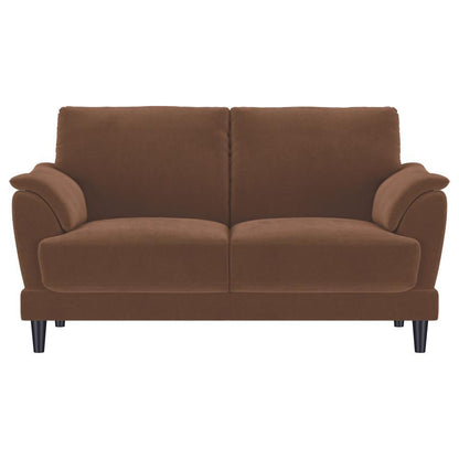 Selma - Velvet Upholstered Crescent Arm Loveseat - Rust Coaster Fine Furniture